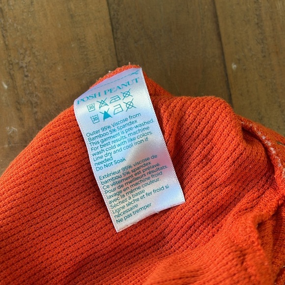 Posh peanut orange waffle bamboo romper - Picture 6 of 8